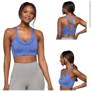 Free People Down The Line Bra Blue Ruffle Size Large